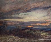 John Constable Hampstead Heath,sun setting over Harrow 12 September 1821 oil painting